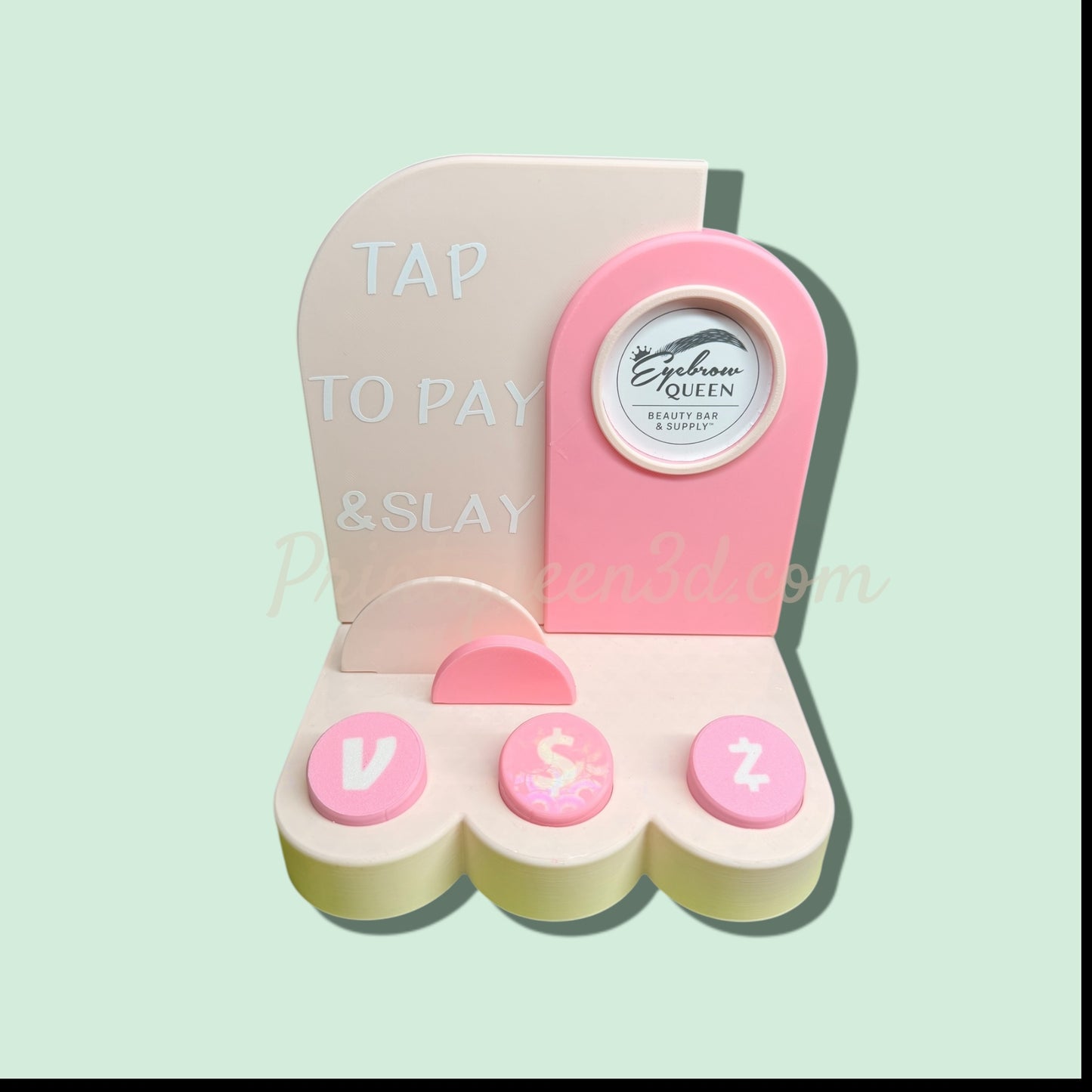 Arched Back NFC Stand with Business Card Holder | Custom Icons, Logo & Color