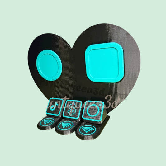 Dual Heart 3 NFC Payment Stand | Choose 3 Icons & Color | Ready to Go